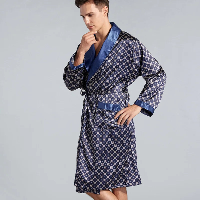 Men's Silky Kimono Robe