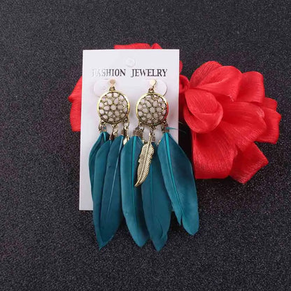 Bohemian Feather Clip-on Earrings