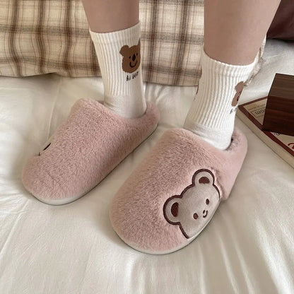 Teddy Bear Fur Slippers