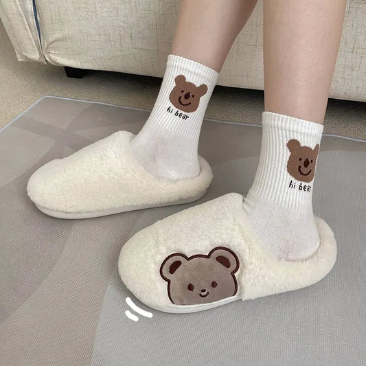 Teddy Bear Fur Slippers