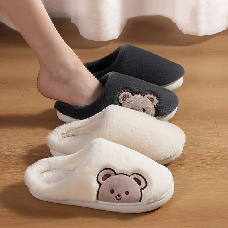 Teddy Bear Fur Slippers