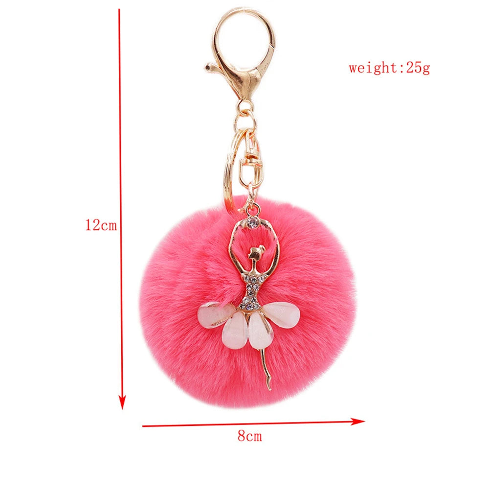 Ballerina Pompom Keychain