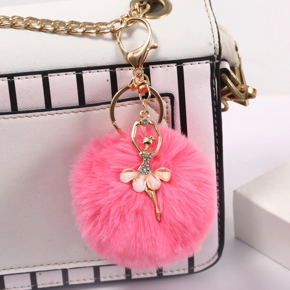 Ballerina Pompom Keychain