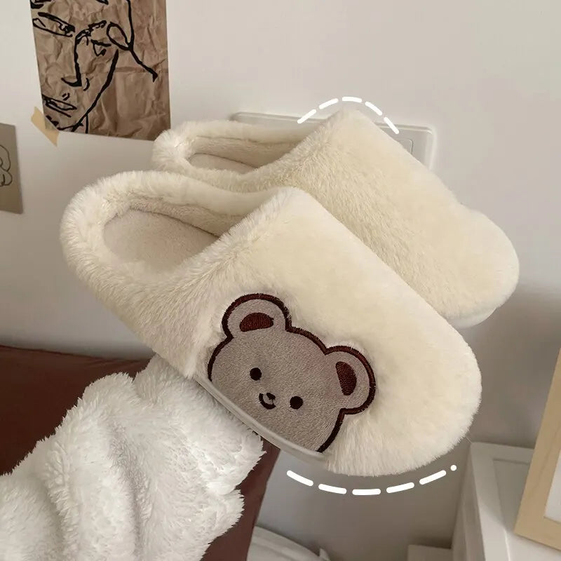 Teddy Bear Fur Slippers